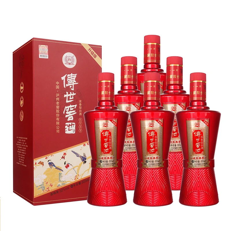 传世窖池酒欢乐共享 浓香型白酒纯粮固态酿造52度500ml*12
