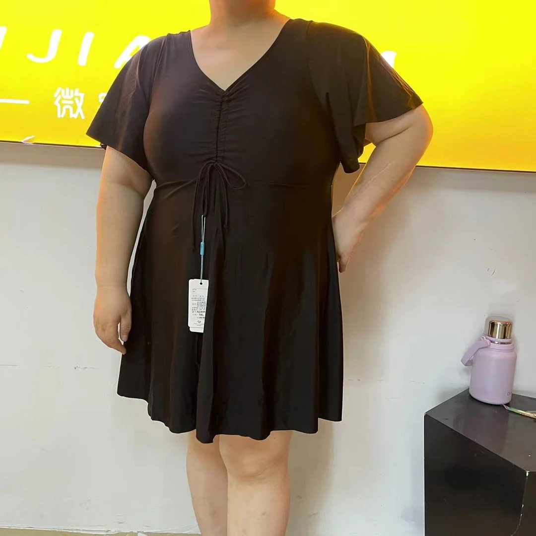 【WJ】英  2499  黑色泳衣连衣裙  （3-7）