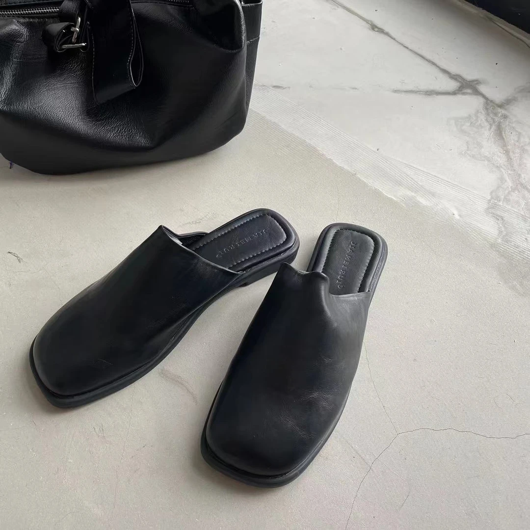 【WJ】丽 350  -1  休闲平底半拖鞋百搭 休闲鞋 （37-39）