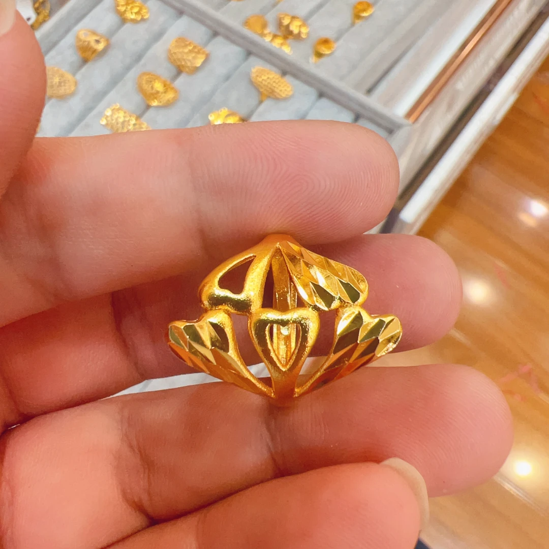 铜合金戒指 016新款气质时尚休闲百搭轻奢可调节金色国潮风戒指