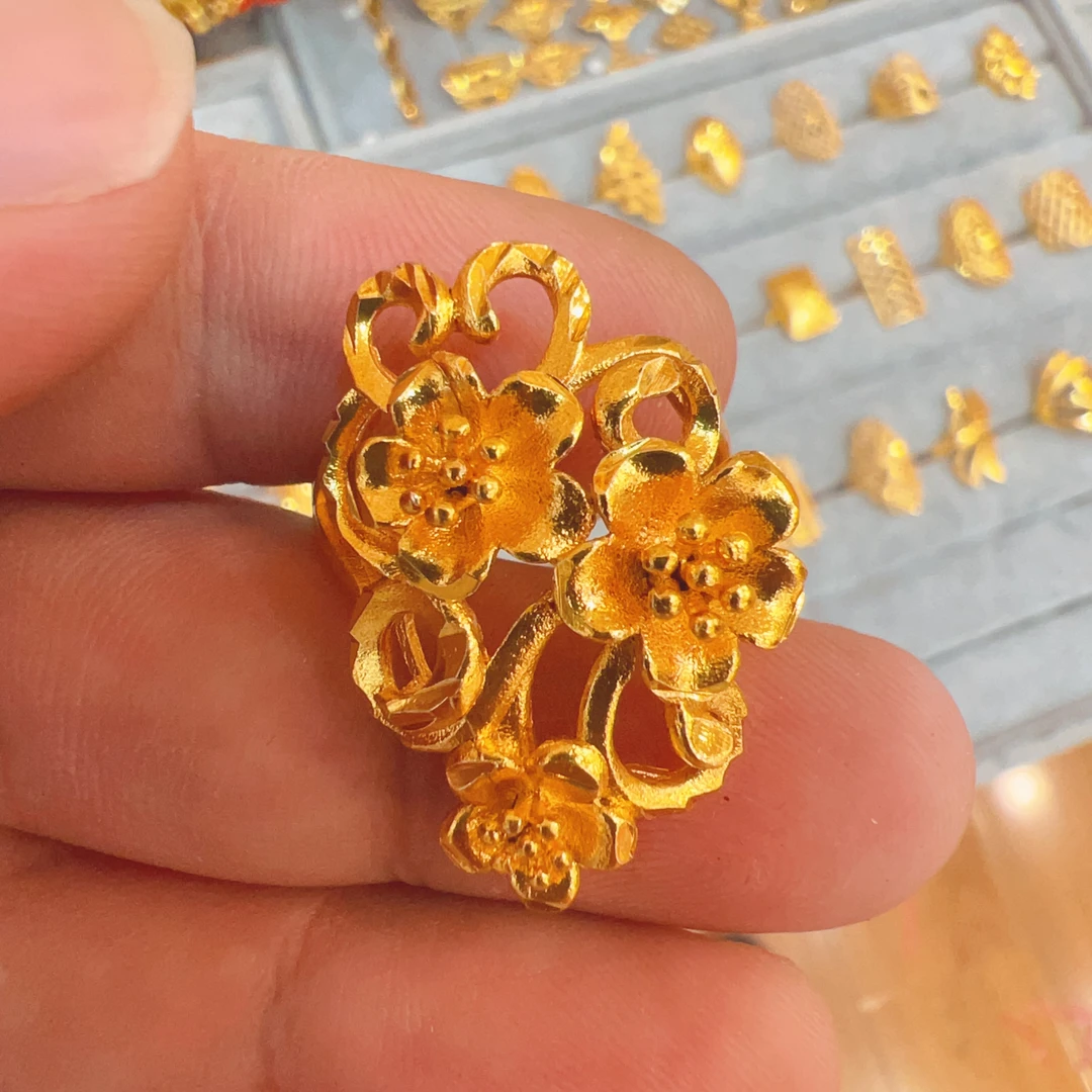 铜合金戒指 013新款气质时尚休闲百搭轻奢可调节金色国潮风戒指