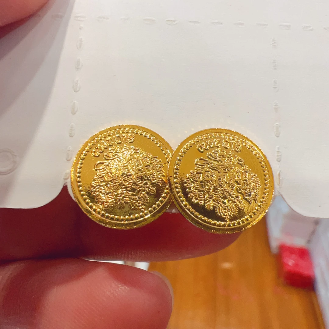 铜合金耳饰 新款时尚休闲百搭轻奢钱币耳钉耳环