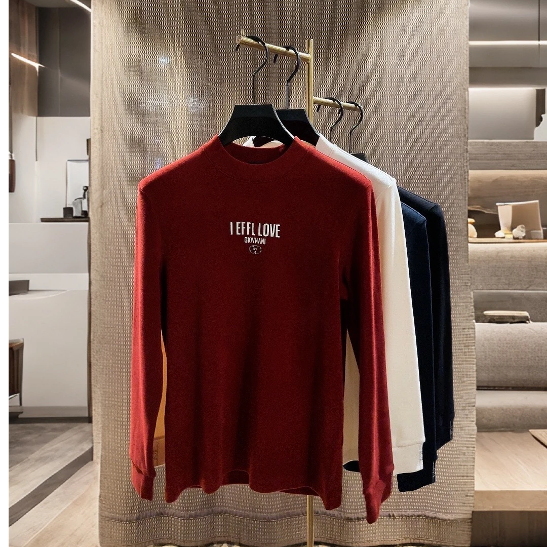 冬季时尚打底休闲修身长袖圆领中领时尚双面绒修身型上衣824900