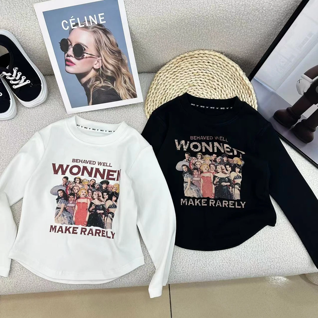 【2023553】春秋季新款韩版卡通百搭打底衫圆领儿童t恤萌娃穿搭