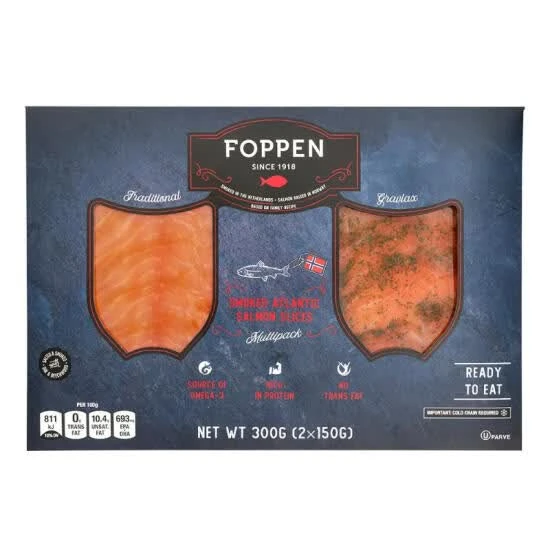 Foppen 荷兰进口 馥烹烟熏大西洋三文鱼片 300g(2x150g)