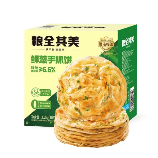 粮全其美 鲜葱手抓饼 3.6kg(10片x3包)广式早茶