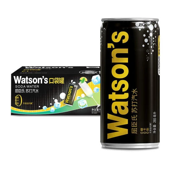 屈臣氏(Watson's) 苏打汽水 口袋罐 265ml*24