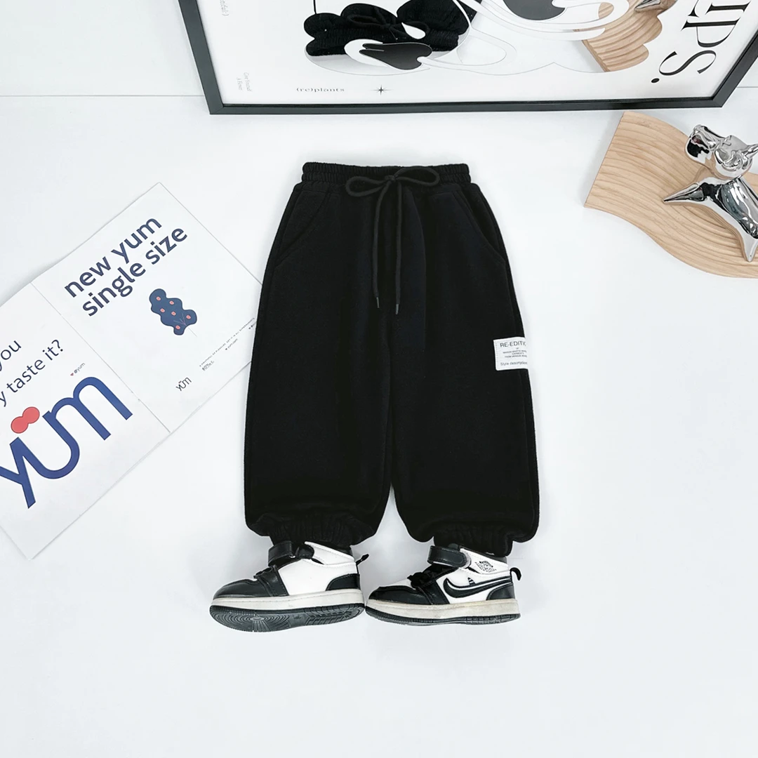 儿童加绒裤子男童运动裤2025新款秋冬装 D-HZ241185 悠悠童话童装