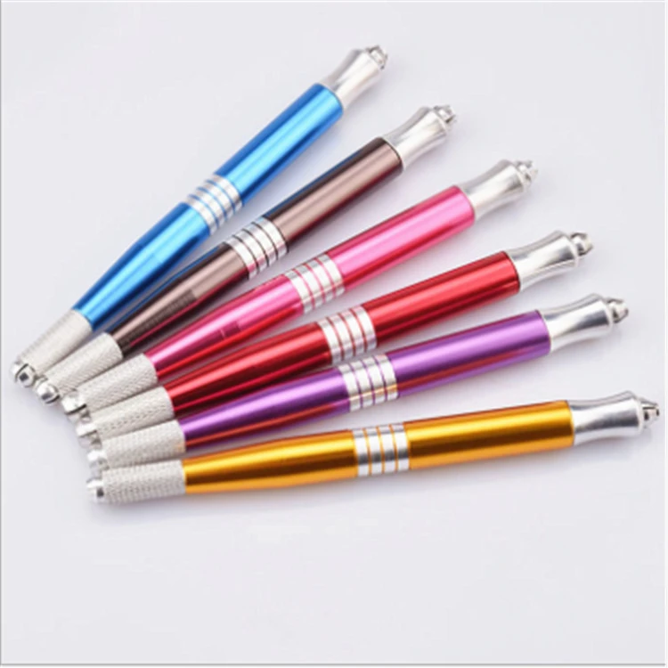 双头多功能纹绣笔 雾圆17针手工打雾眉笔 韩式纹绣美妆不锈钢刀片