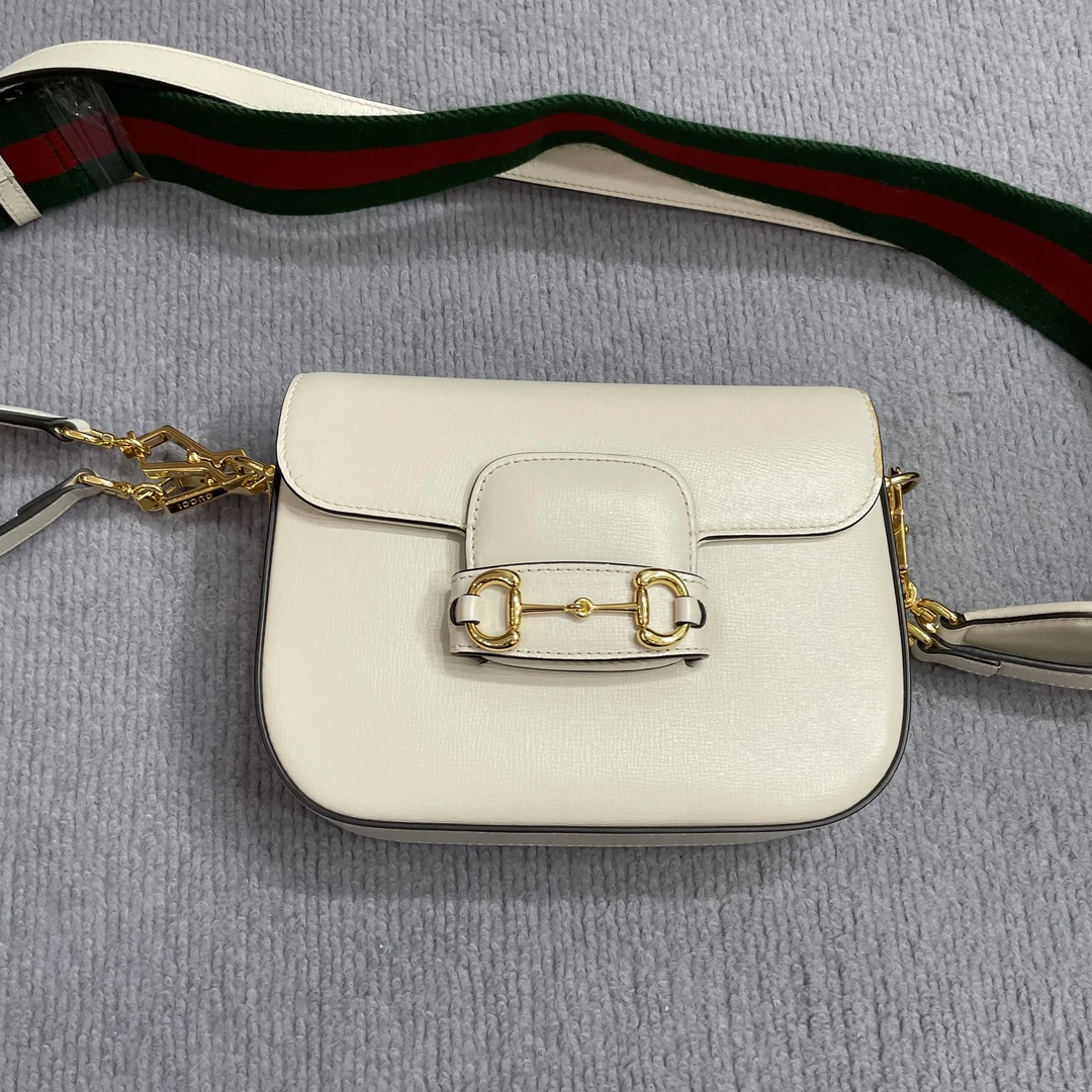 99新 GUCCI/古驰 GUCCI/1955马鞍包白/斜跨单肩包/老德子