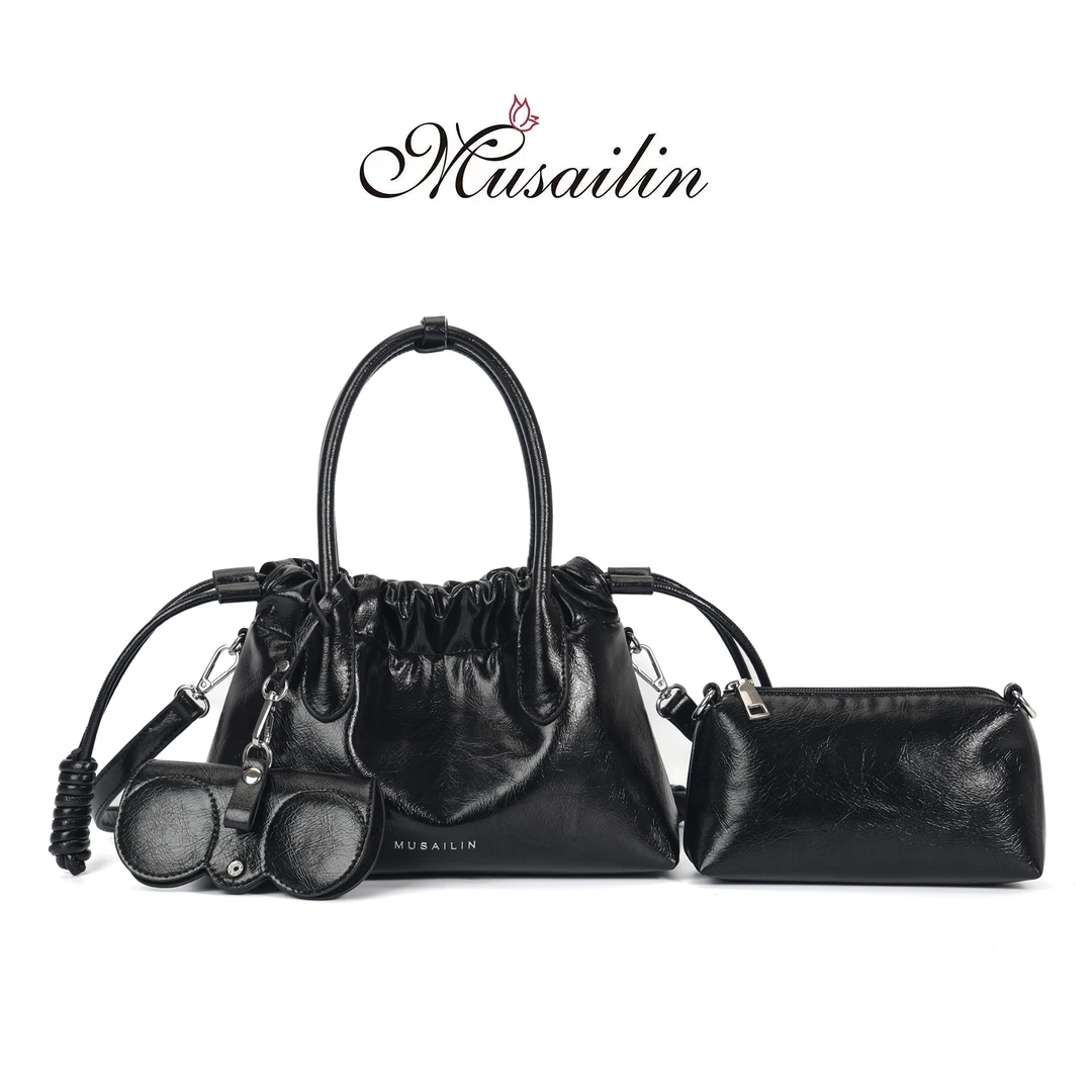 MUSAILIN/牧赛琳2024冬季新款时尚单肩手提斜跨包子母包FC-1314黑