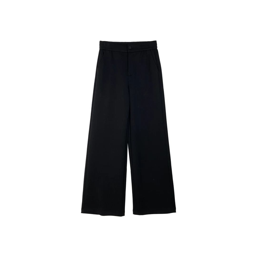 【沉沦】松紧高腰垂坠感显廋阔腿休闲裤5394