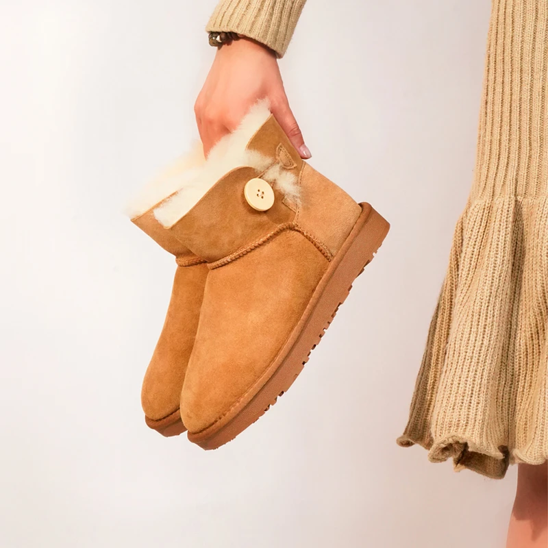 新【防滑3352/5803】桑坡羊皮毛一体雪地靴秋冬保暖搭子防寒女加绒