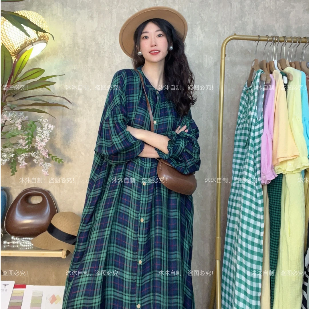 沐沐自制】 467春*出KOU*水洗双纱棉*软糯*经典* 宽松*大码连衣裙