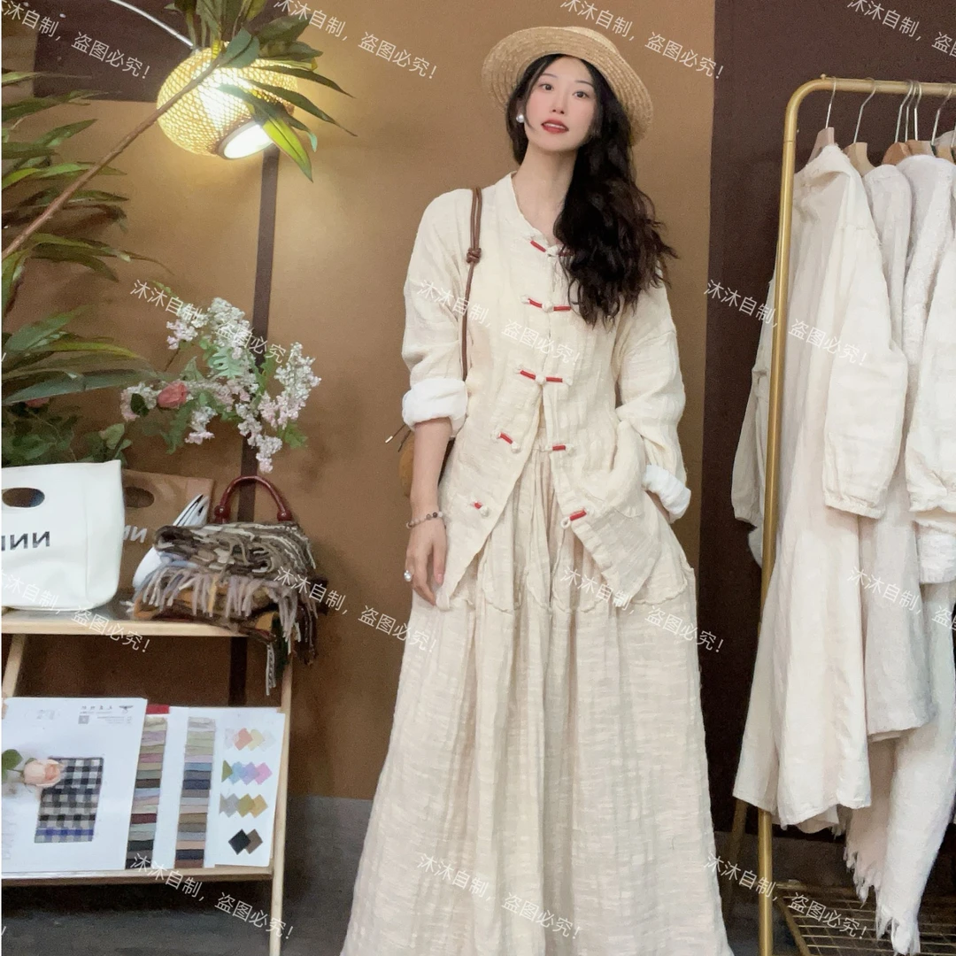 【沐沐自制】L567KE定*双层*暗纹花*设计感腔调*宽松显瘦* 宽松套装