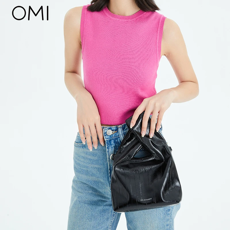 欧米OMI24夏季新款小众设计套结包纯色复古高级感手提手拎斜挎包