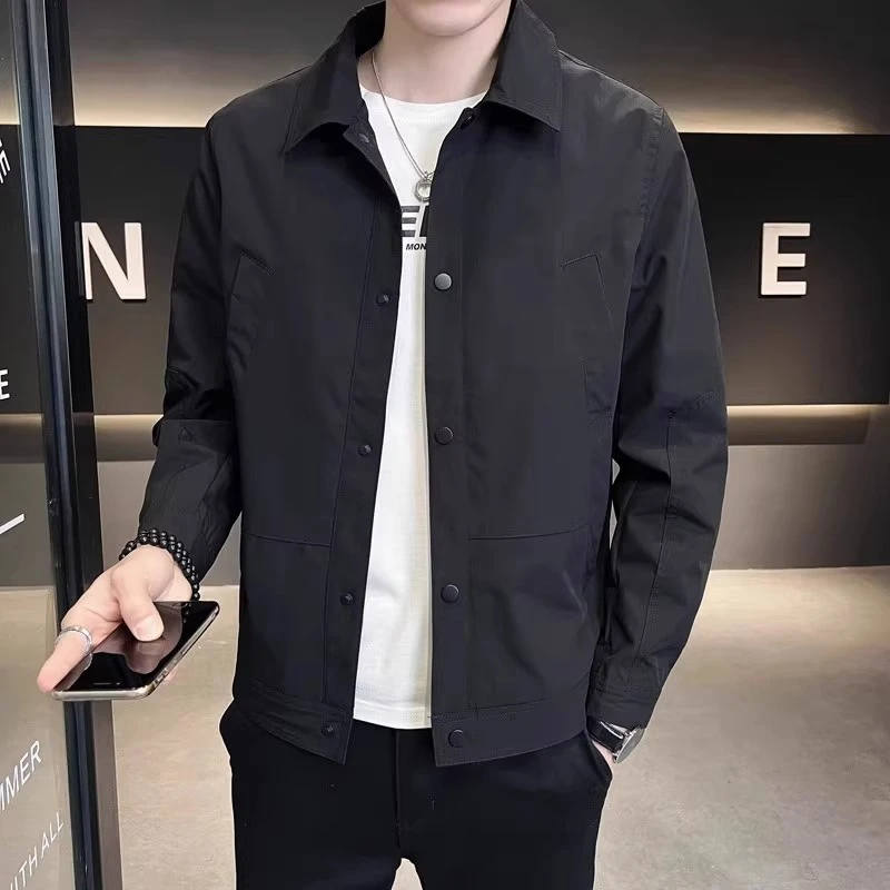 外套男春秋款商务休闲高端衣服翻领行政夹克男装2024新款褂子爆款