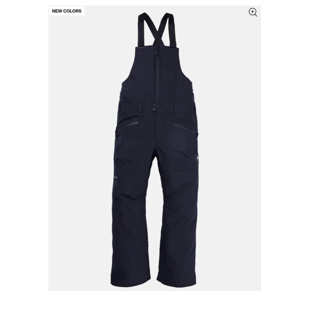 W25新款 男款 Reserve GORE‑TEX 2L 面料滑雪背带裤黑色耐磨透气