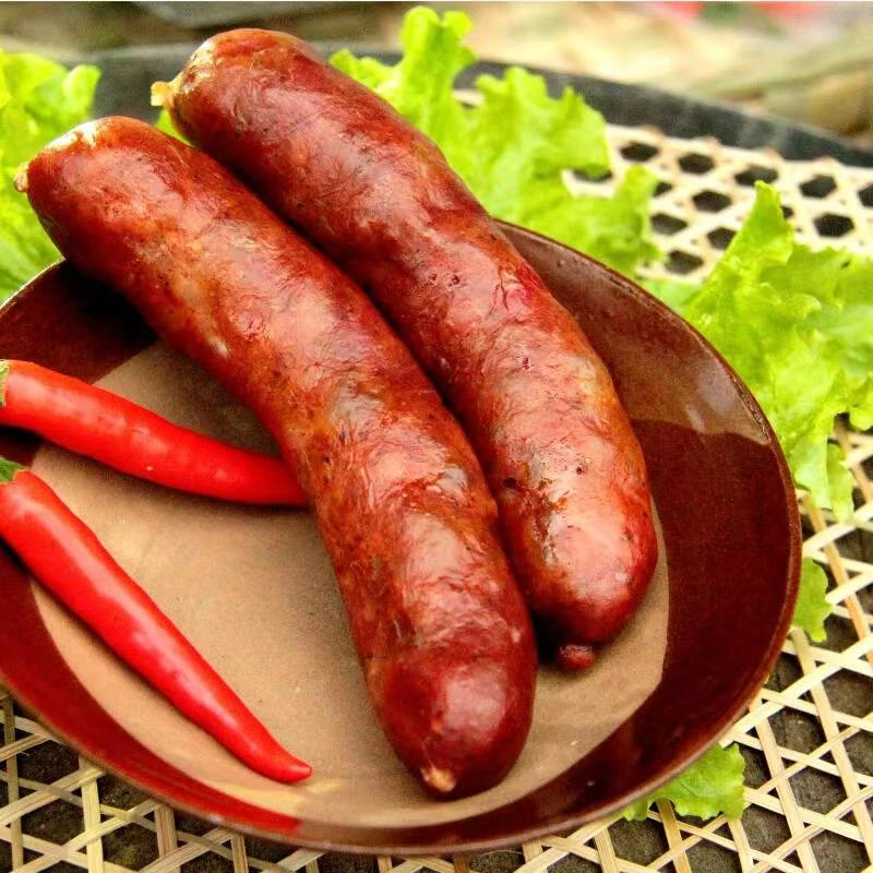 【农家手工灌制腊肠】买2送1麻辣 自然风干  食用味道更香浓