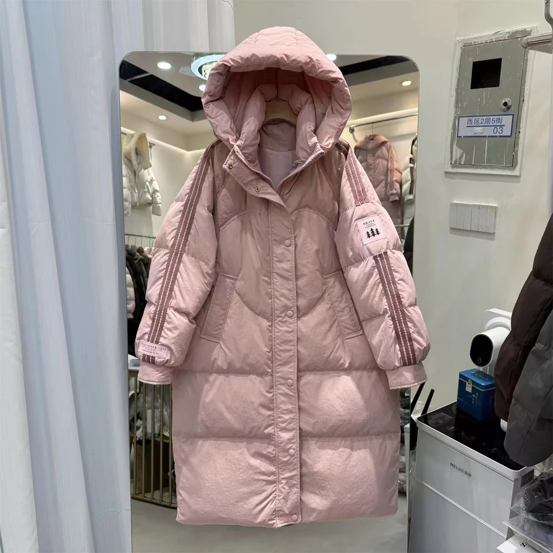 三棵树过膝长款宽松羽绒服2024新款韩版时尚百搭款欧货