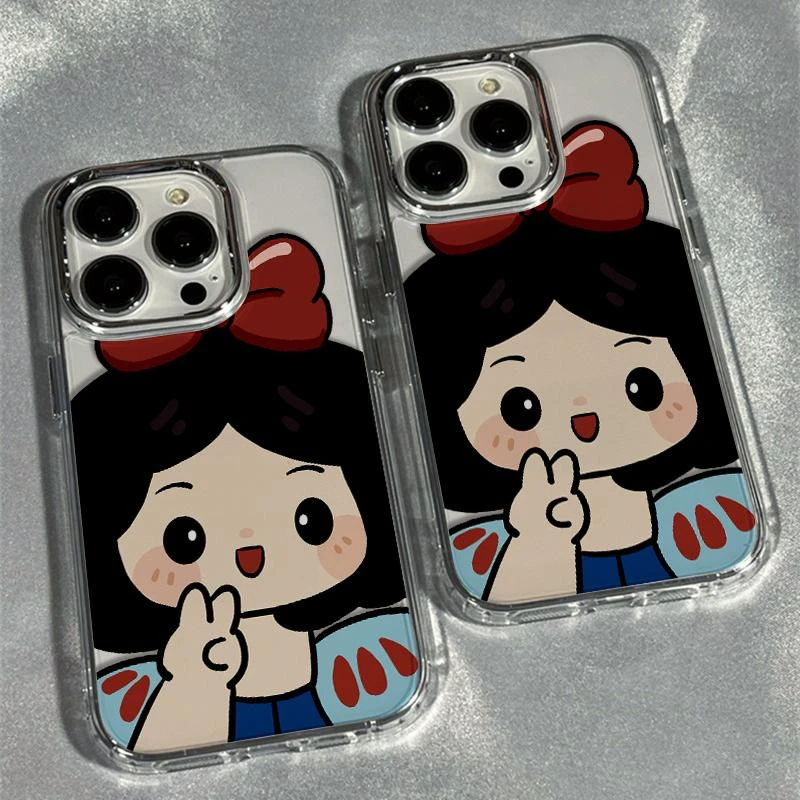 w比耶白雪公主适用于iphone15/14手机壳13/12/11/xs/8/7保护祝福