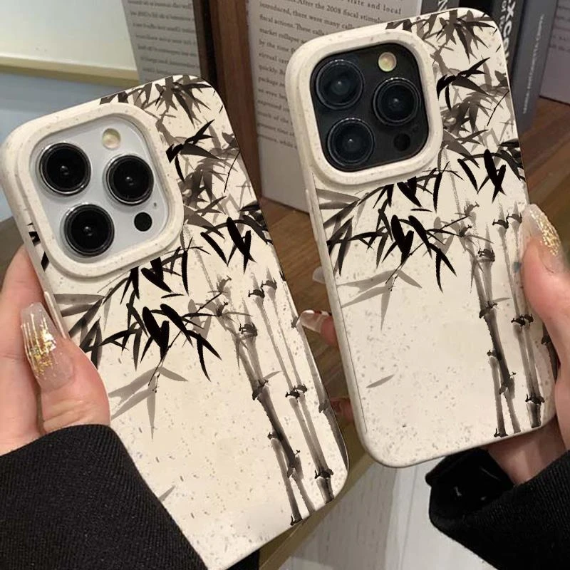 节节升竹子适用于iphone15promax小麦壳13/12/11/xs/8/7手机壳艺