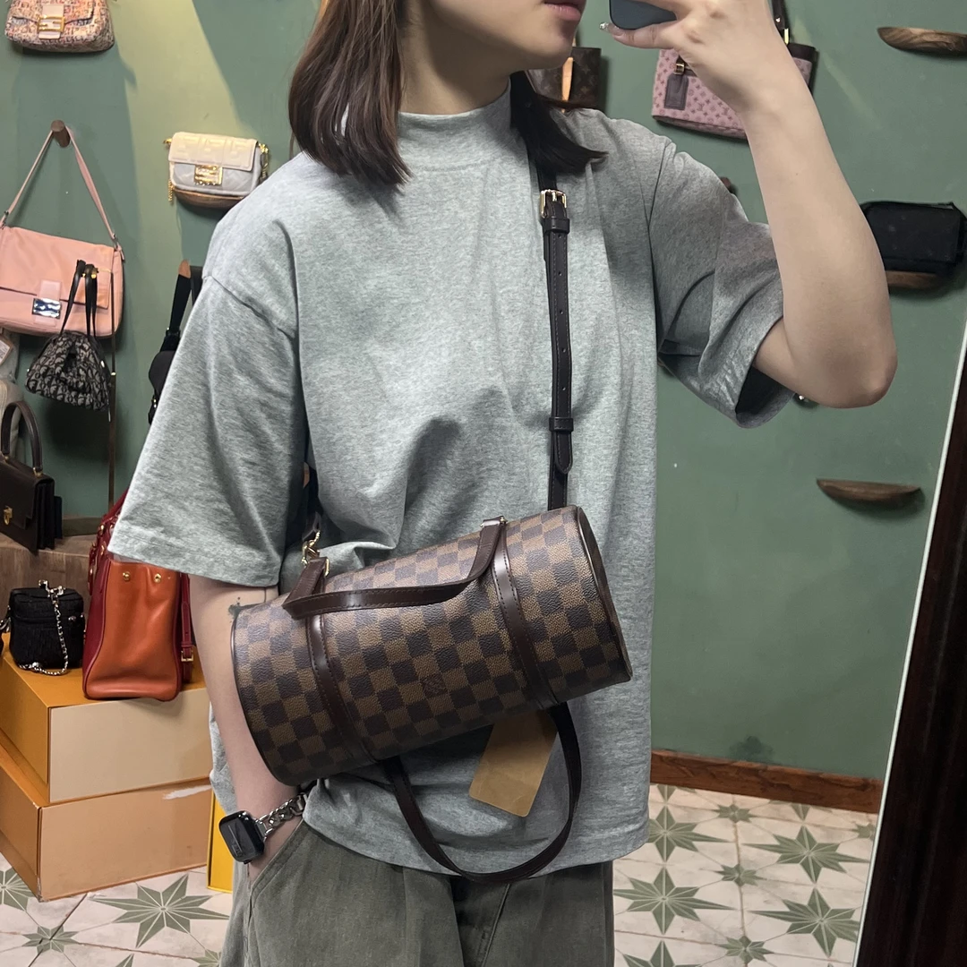 95新 LouisVuitton/路易威登 B403 棋盘格巴比龙筒休闲百搭