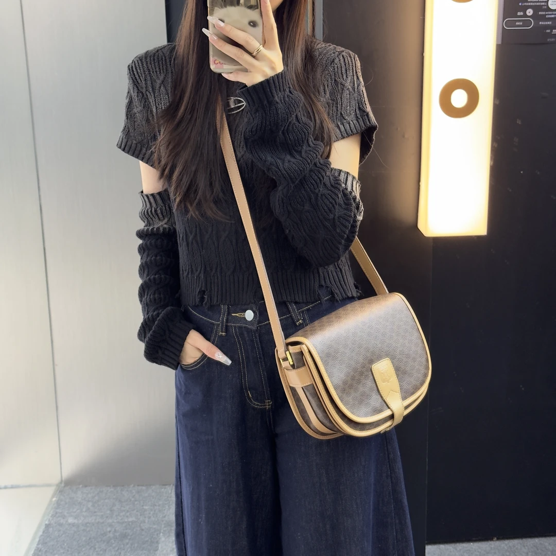 95新 Celine/思琳 d215 95新 celine 深棕色单肩包