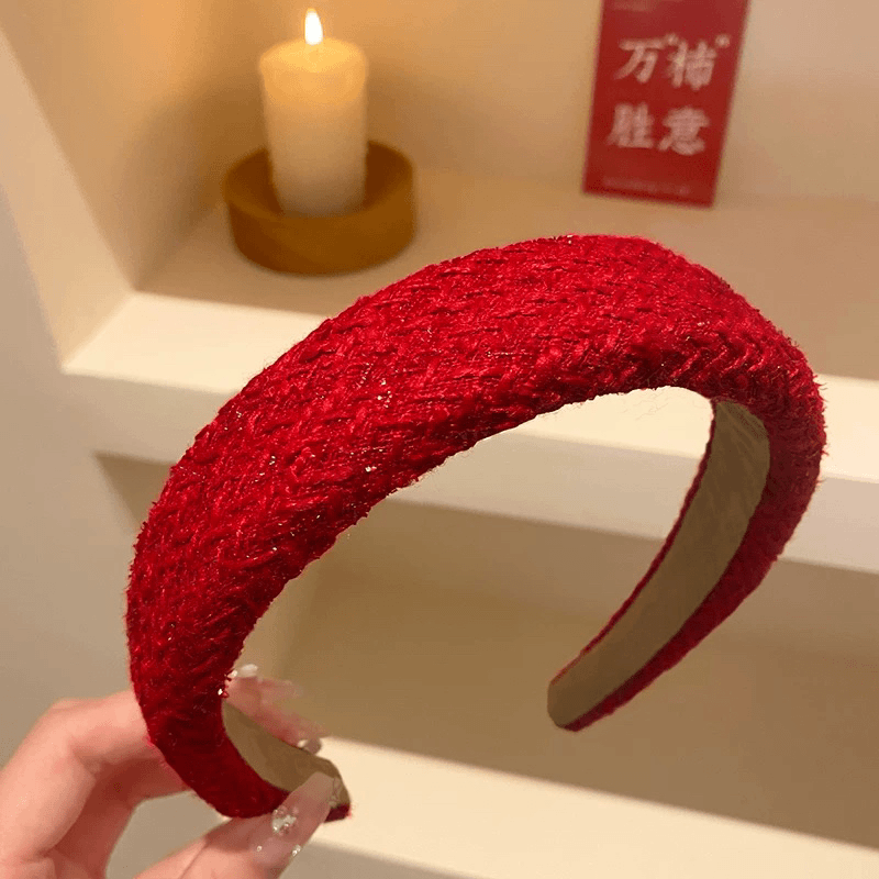 【biubiu推荐】小香风红色宽发箍