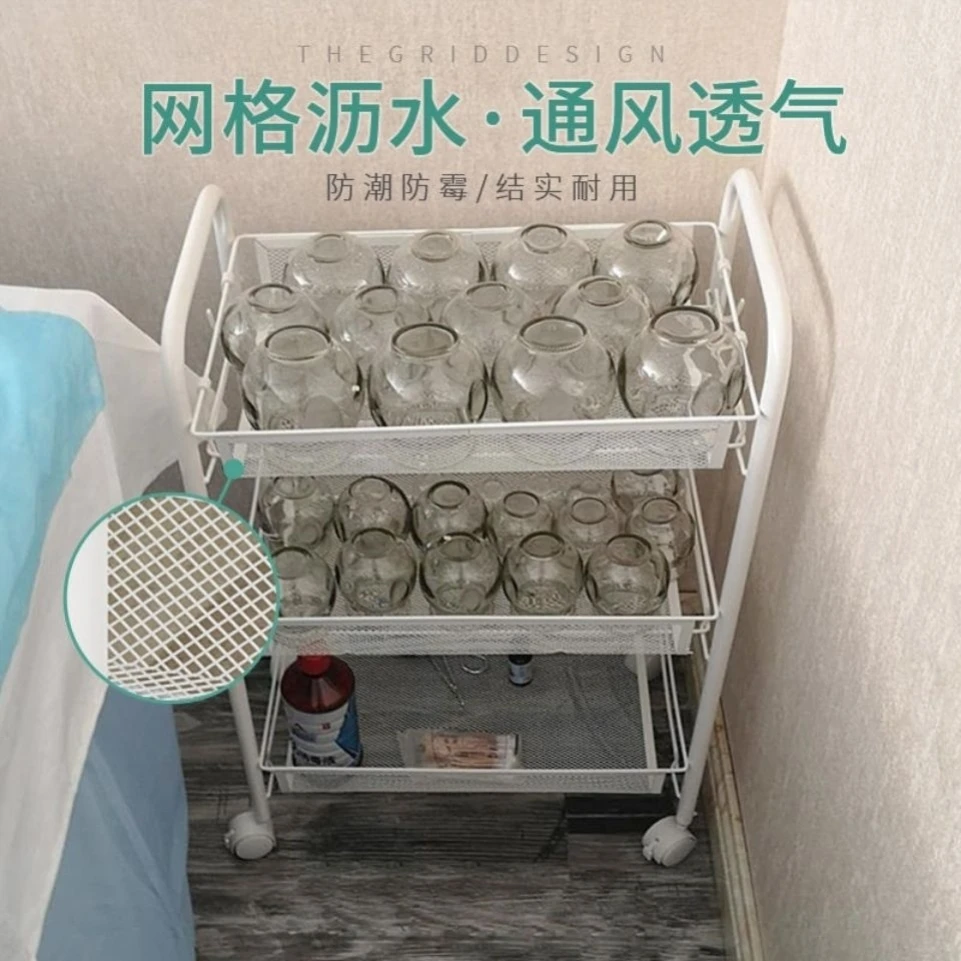 美容院小推车可移动置物架落地多层轻便收纳架美发美甲火罐工具车