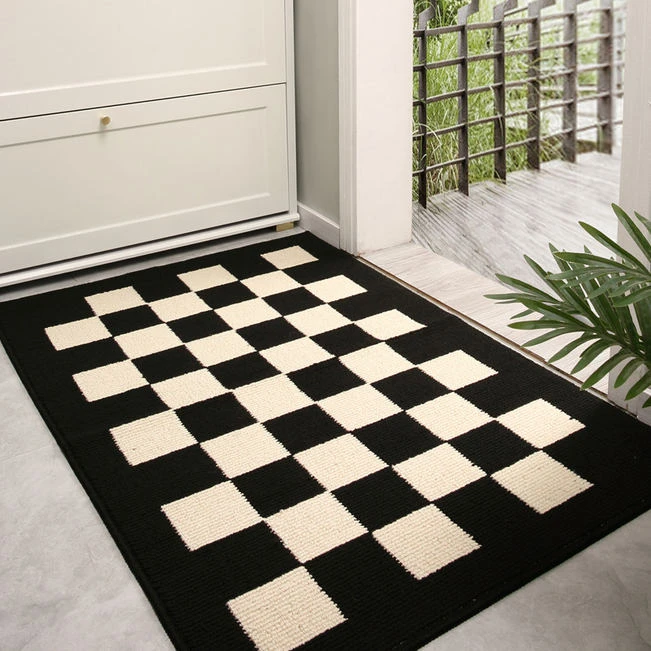 棋盘格入户地垫进门门口脚垫家用大门门垫子除尘耐磨耐脏玄关地毯