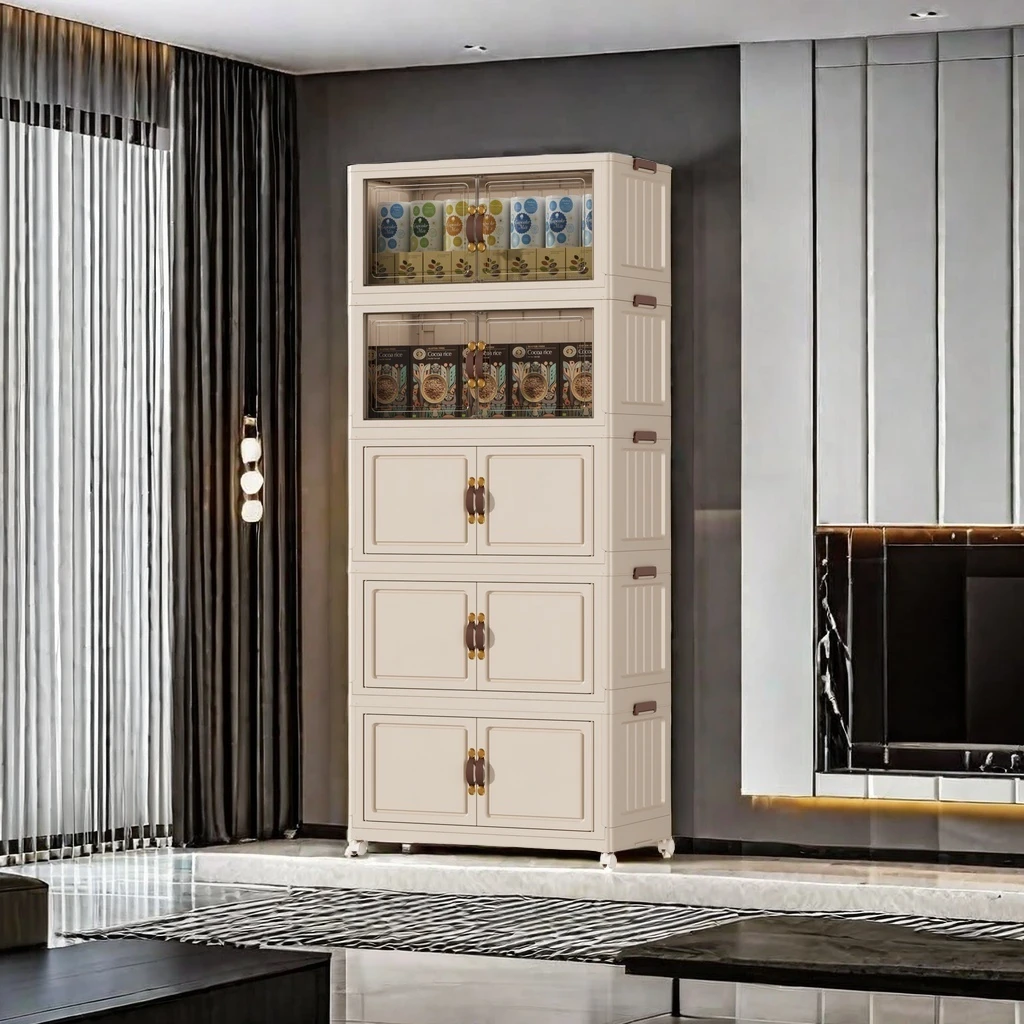 免安装家用折叠收纳柜客厅卧室玩具零食储物柜衣服置物柜轻奢