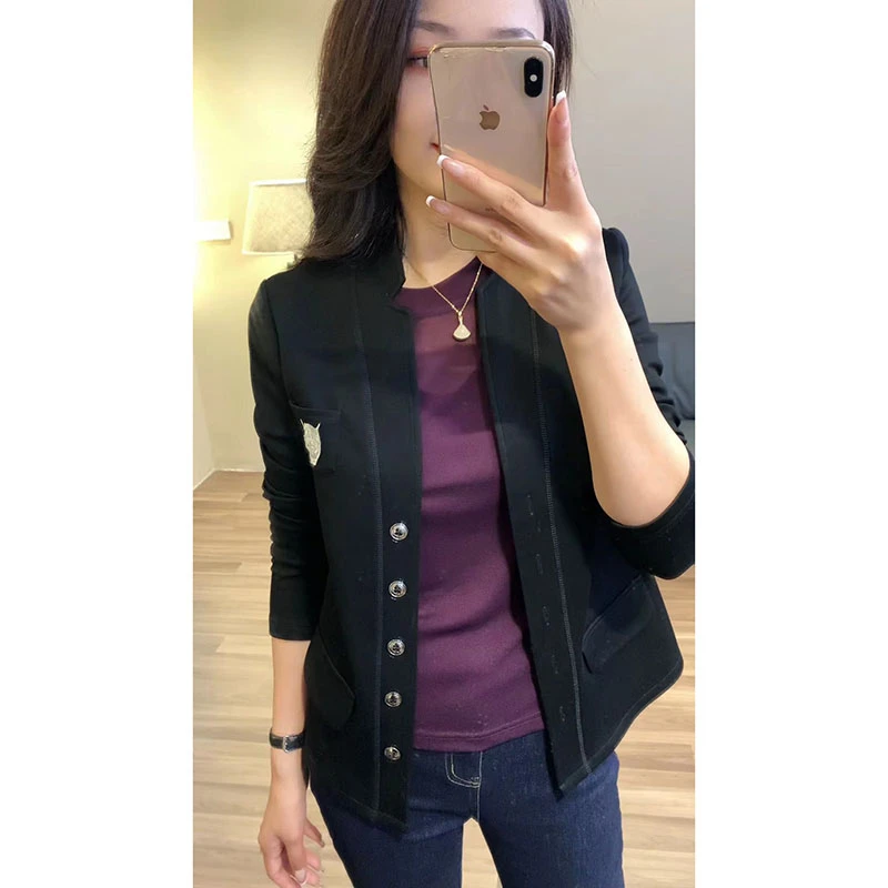 春秋季新款时尚简约棒球服韩版休闲百搭短款外套女23218