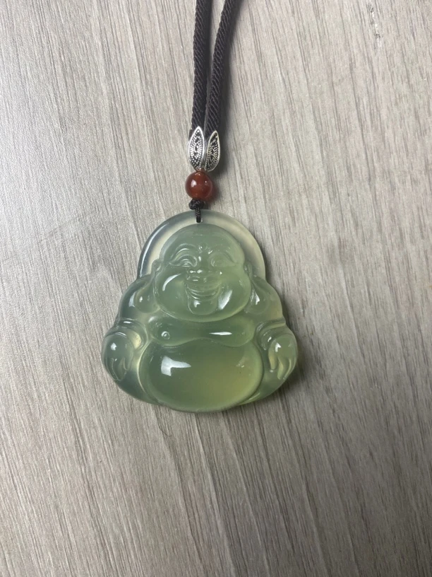 【佟总宠粉】纯天然正冰种湖水绿蛇纹石玉未镶嵌佛公吊坠