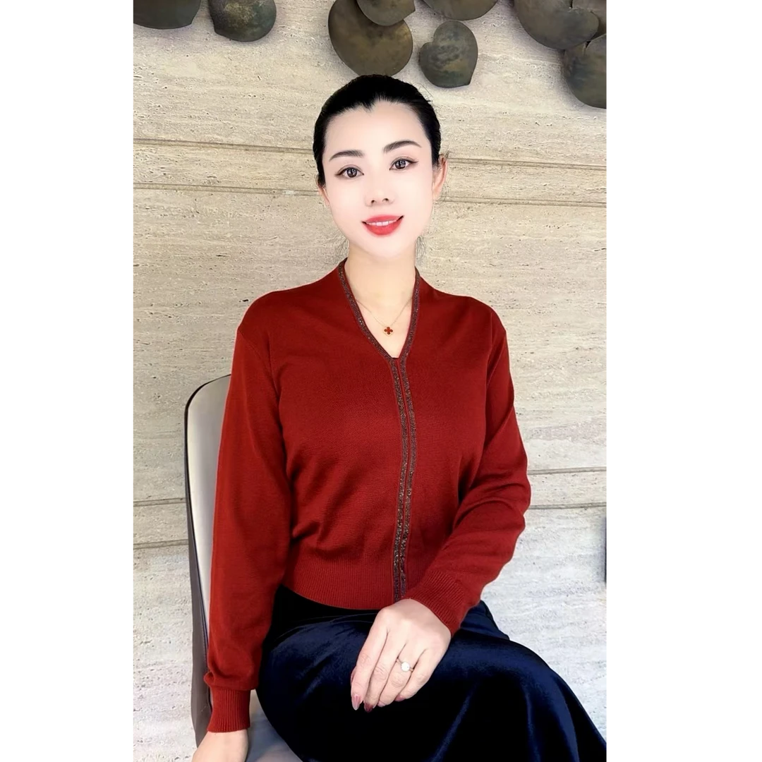 针织打底衫 长袖休闲时尚百搭女士套头衫 打底衫7229