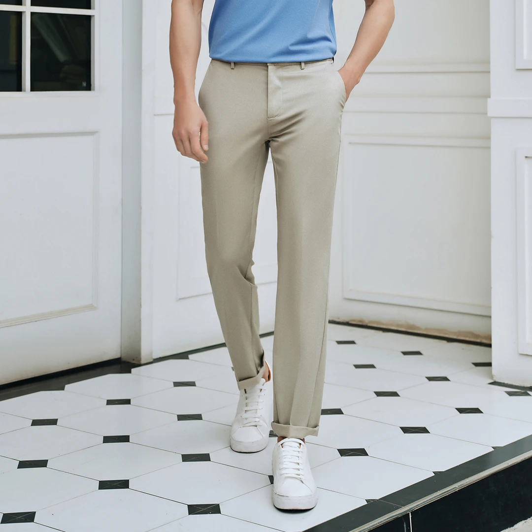 卡尔丹顿休闲裤男直筒百搭微弹抗皱易打理通勤裤子AE5S02201NA