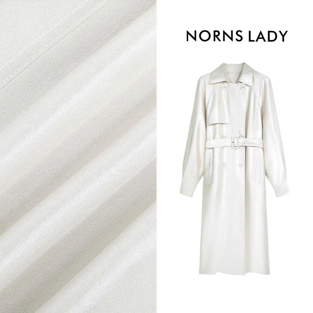 【白珍珠】Norns Lady诺恩 秋冬款气质优雅大翻领风衣 T24WB04069