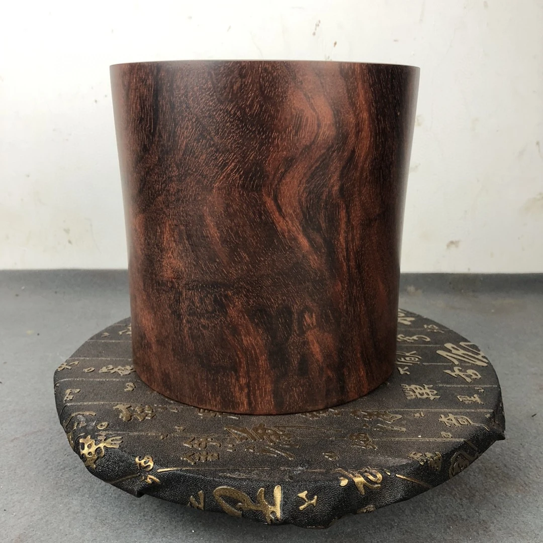 小叶紫檀金星老料手工笔筒复古摆件文房四宝创意送礼实木质工艺品