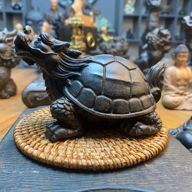 茶宠摆件龙龟 火山岩茶宠 龙龟摆件