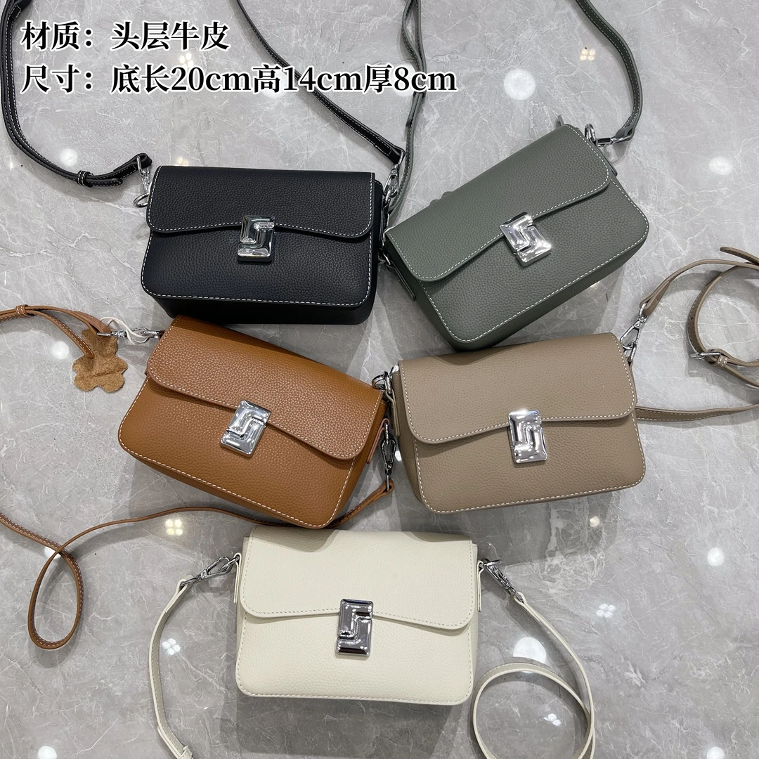 【雅鱼】头层牛皮豆腐包单肩斜挎时尚百搭小包