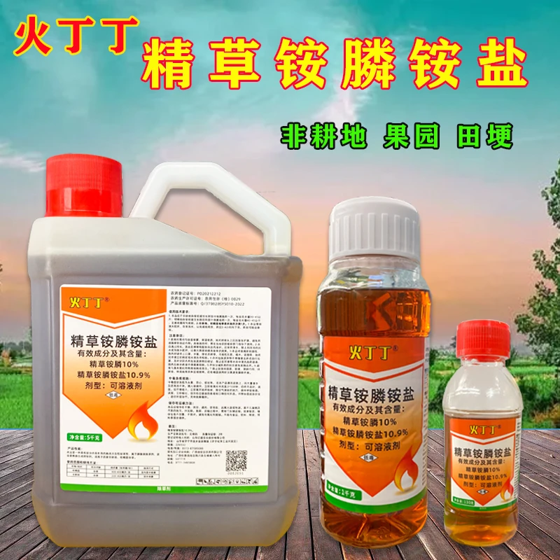 火丁丁精草铵膦铵盐果园田埂香蕉柑橘坚果除草除草剂顽固牛筋草