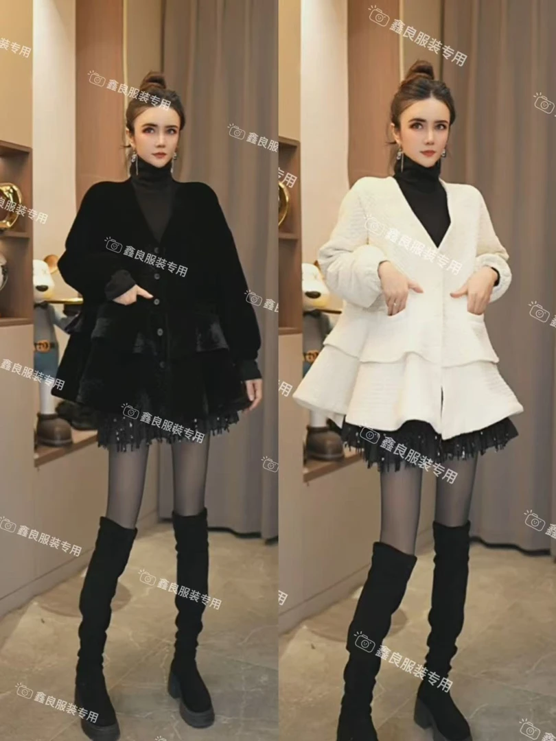 9207【鑫良】秋冬季韩版显瘦金丝绒加棉外套