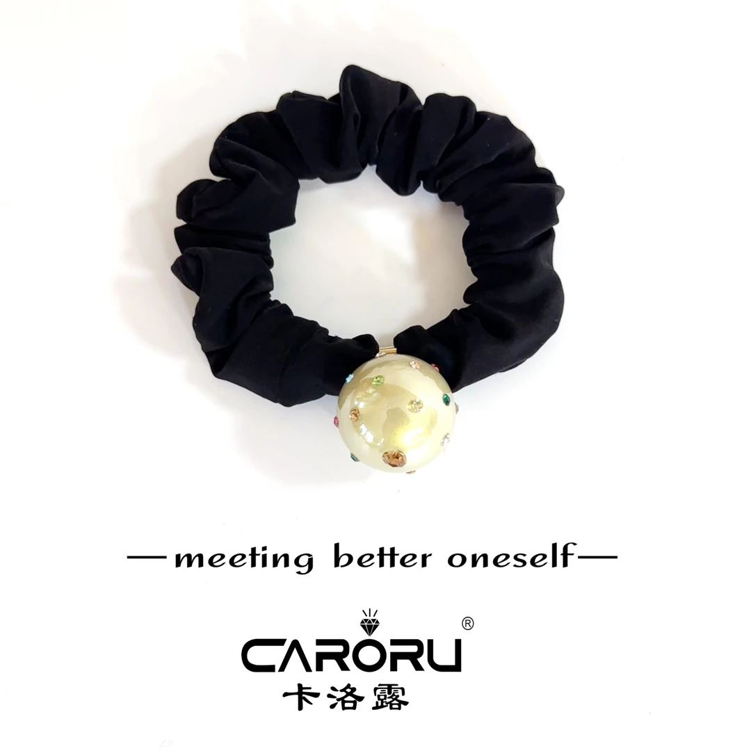 CARORU/卡洛露【香槟球+钻】原创高定韩系发圈时尚饰品韩版优雅