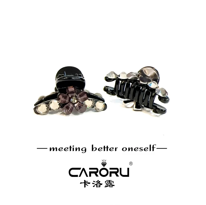 A082-CARORU【花晶瓣．抓夹】原创高定韩系3cm发饰气质时尚饰品