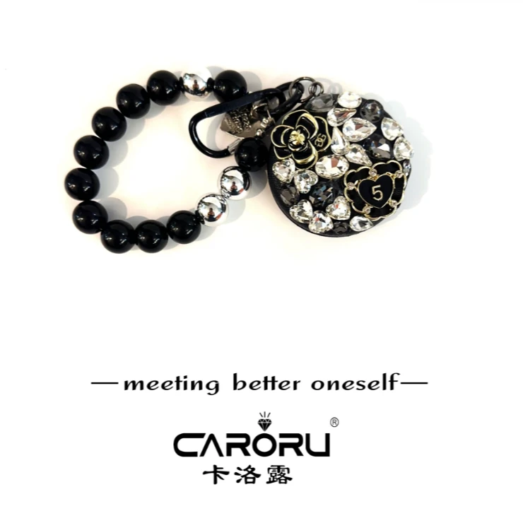 非金属仿水晶婚庆饰品 A094-CARORU【山茶圆镜】原创高定韩系挂件