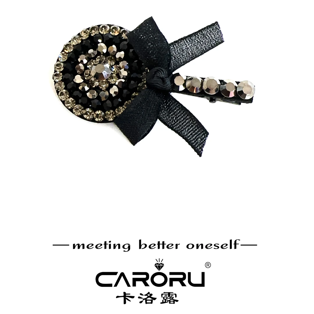 CARORU卡洛露-【仙女棒．黑金】原创韩版高定奥钻鸭夹百搭时尚.
