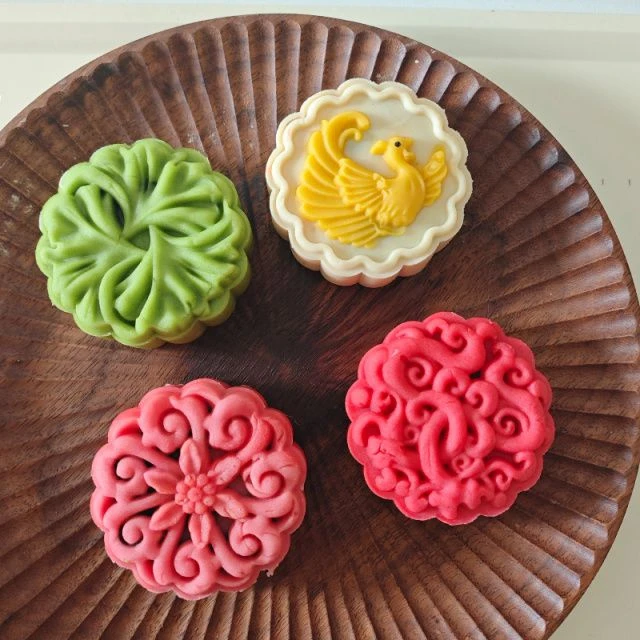 网红款75克加厚月饼模具糕点模具4个花片绿豆糕模具