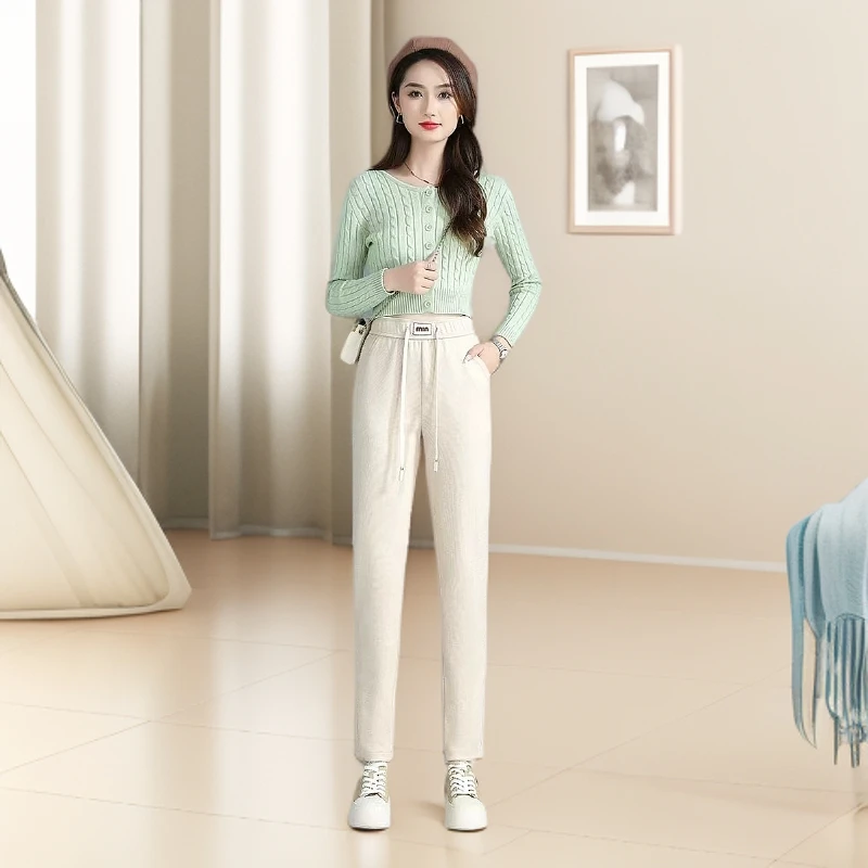 女士哈伦裤女宽松老爹裤秋季新款女裤子小个子显瘦小脚萝卜裤 821