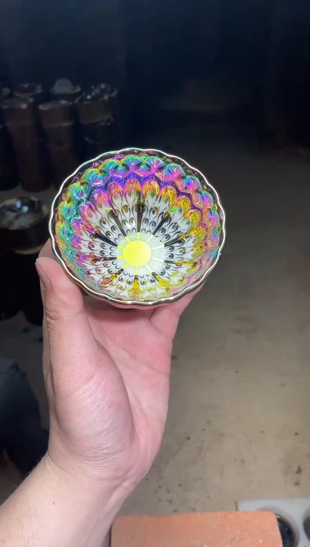 【闪购商品】瓷杯七彩太阳花 配礼盒 收藏证书