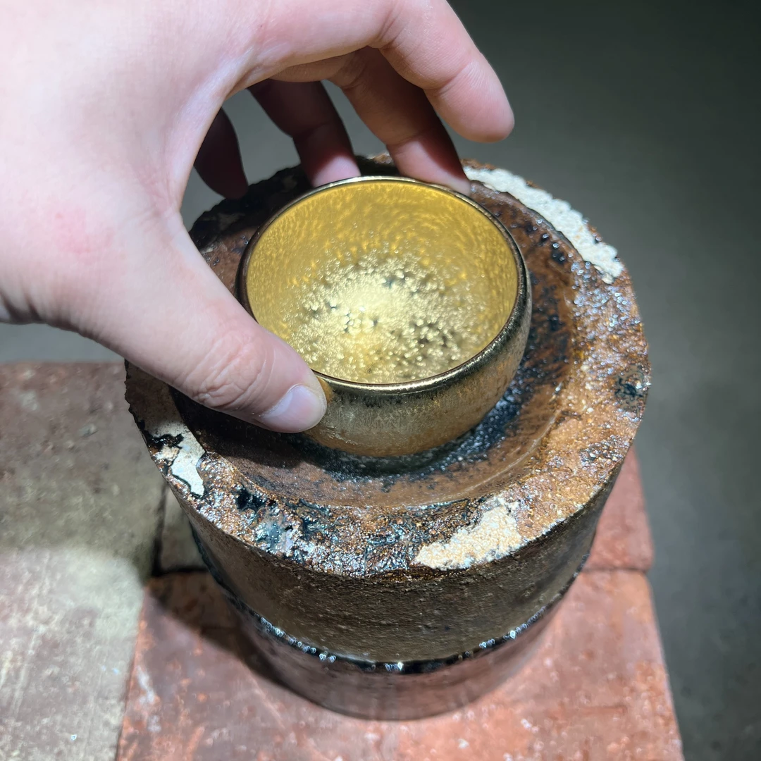 【闪购商品】 瓷茶盏 A  双面金盏 禅定（配礼盒 收藏证书）